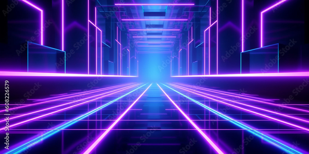 Neon leuchtender LED Digitaler Hintergrund für Webdesign und Drucksachen, ai generativ Neon leuchtender LED Digitaler Hintergrund für Webdesign und Drucksachen, ai generativ