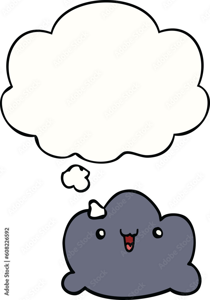 cartoon cloud with thought bubble cartoon cloud with thought bubble