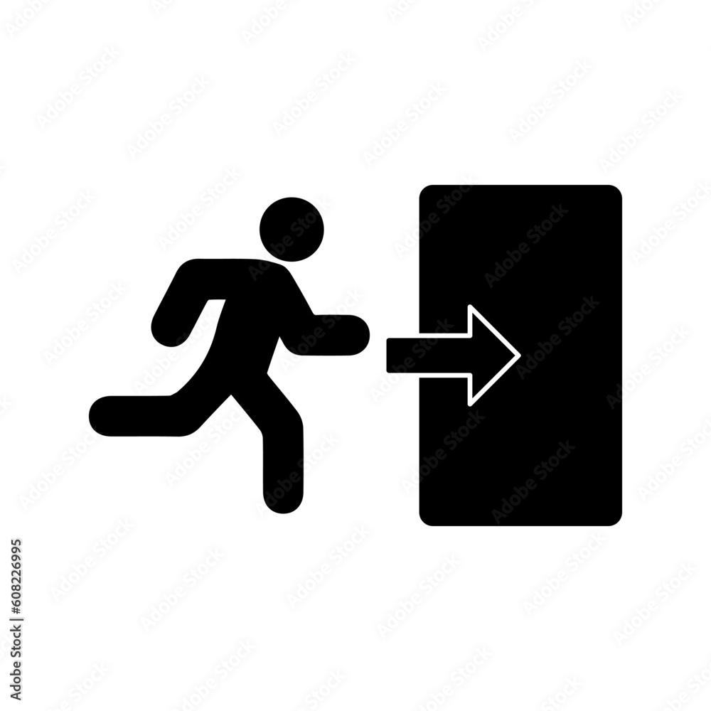 Emergency exit, escape route sign icon color editable Emergency exit, escape route sign icon color editable
