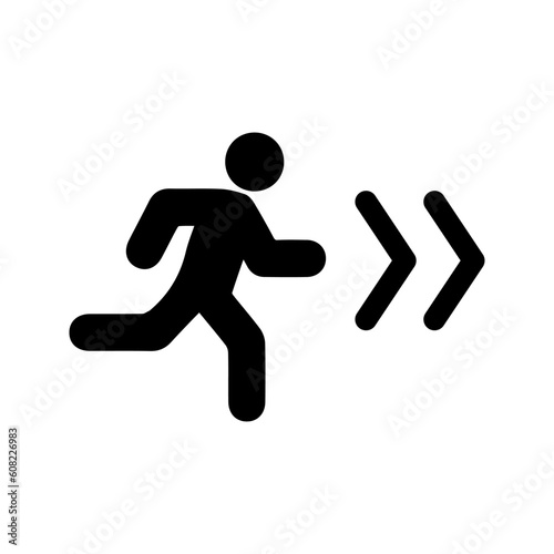 Emergency exit, escape route sign icon color editable