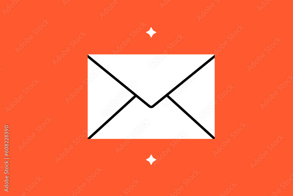 Vector letter illustration in flat design style, geometric message icon. Vector letter illustration in flat design style, geometric message icon.