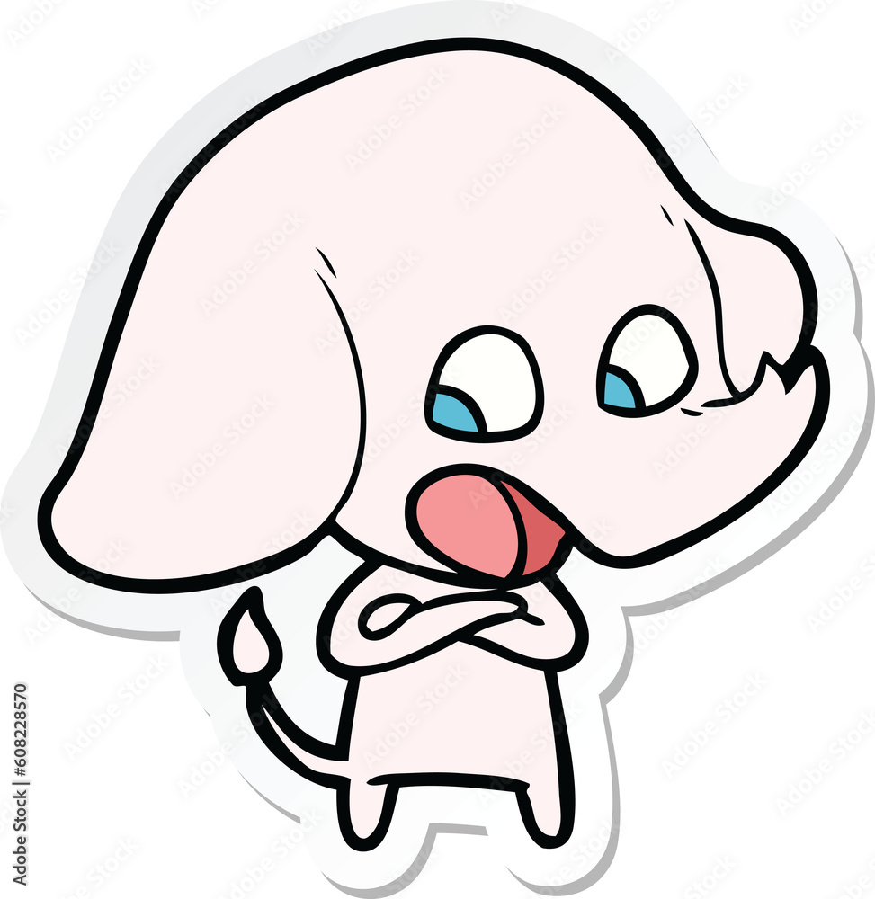 sticker of a cute cartoon elephant sticker of a cute cartoon elephant