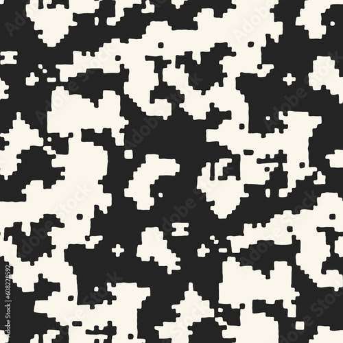 Monochrome Camouflage Graphic Motif Textured Pattern