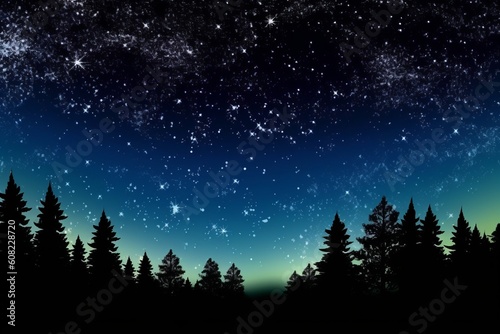 Deep night sky astrophoto in vector style. Beautiful illustration picture. Generative AI © standret