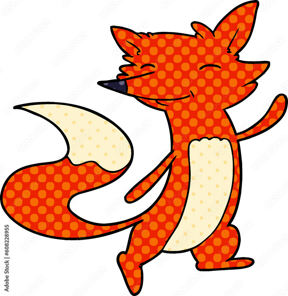 cartoon happy fox cartoon happy fox