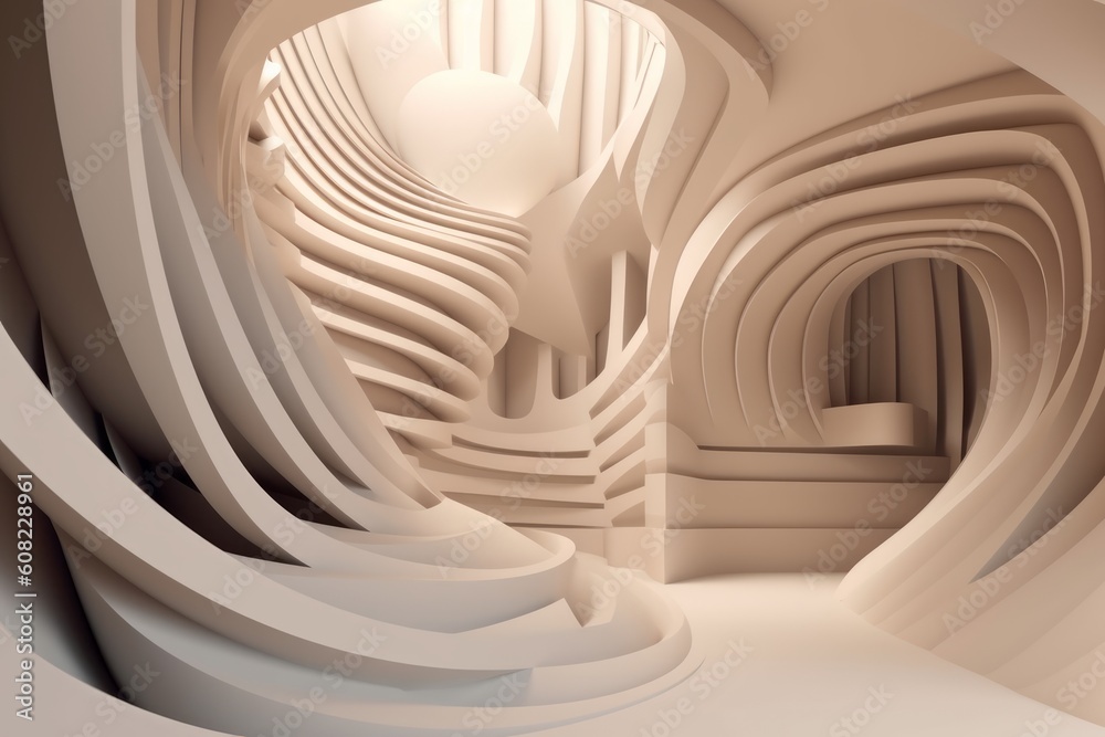 Obraz premium Abstract architectural background, Generative ai