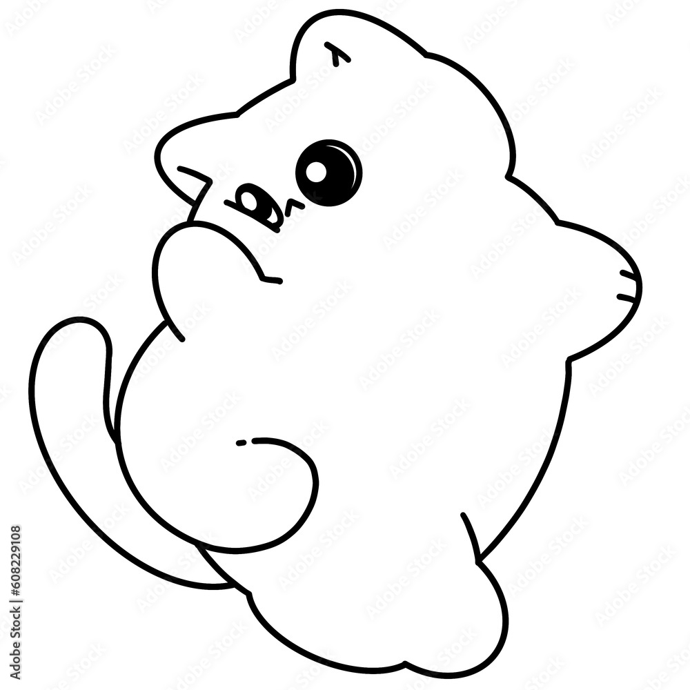 cute cat chalk coloring cute cat chalk coloring