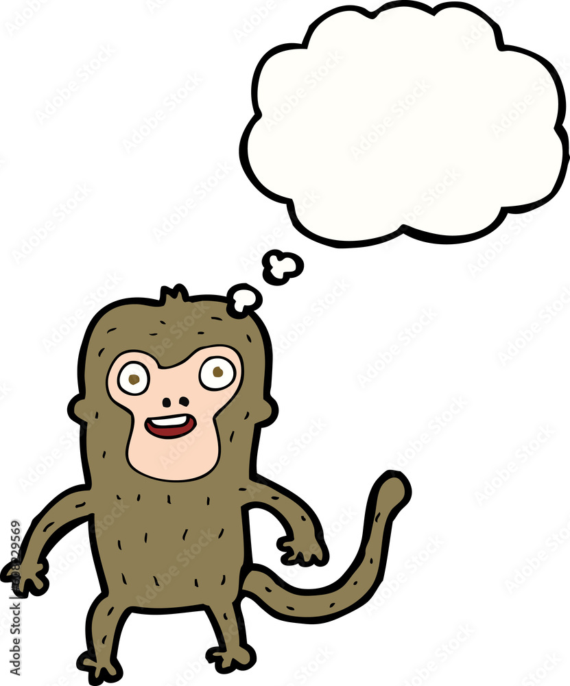 cartoon monkey with thought bubble cartoon monkey with thought bubble
