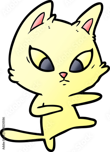 confused cartoon cat