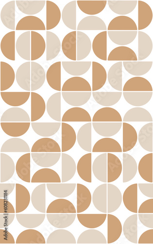 Abstract Retro Circles Geometric Seamless Vector Pattern Minimal Design Trendy Fashion Colors Rounded Soft Concept Perfect for Allover Fabric Print or Wall Paper