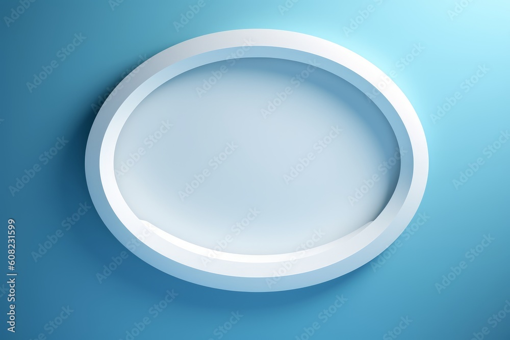 Abstract blue background with a white oval in the center, Generative ai