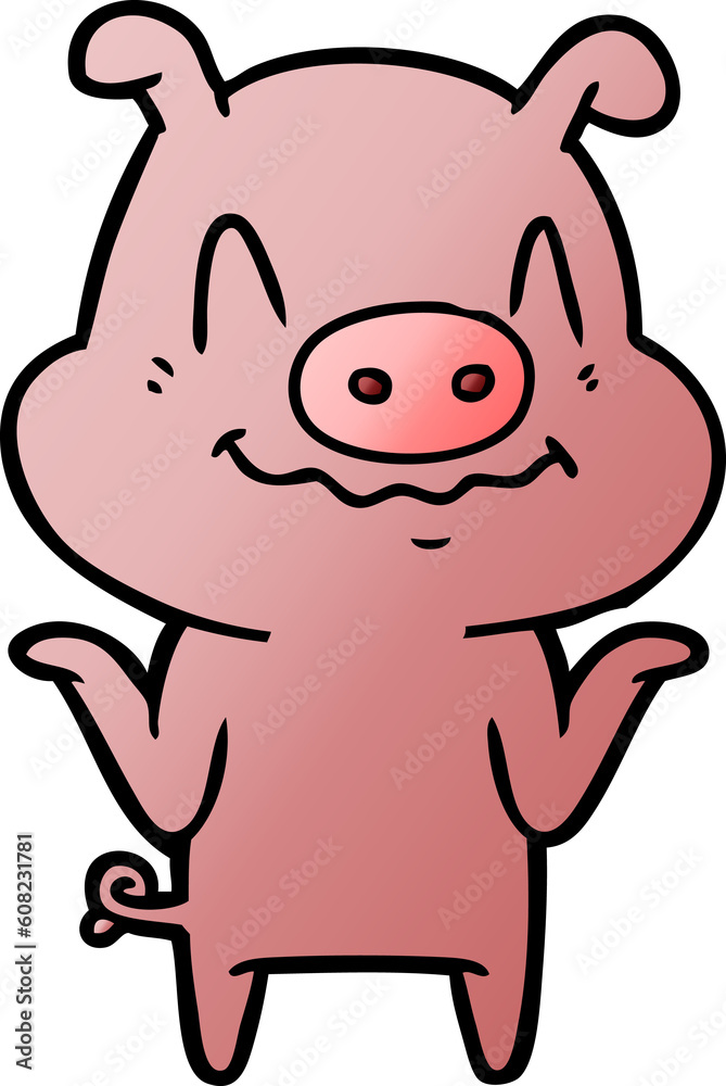 nervous cartoon pig nervous cartoon pig