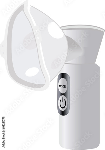 Portable Handheld Atomizer vector illustration, handheld mesh nebulizer vector image