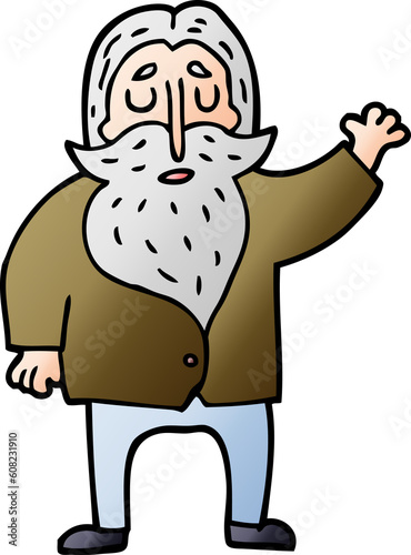 cartoon doodle bearded man