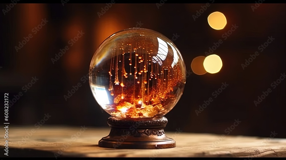 The crystal ball, a window into the mystical realm, reveals secrets and insights hidden from the ordinary eye. As its surface shimmers with ethereal light. Generated by AI. The crystal ball, a window into the mystical realm, reveals secrets and insights hidden from the ordinary eye. As its surface shimmers with ethereal light. Generated by AI.