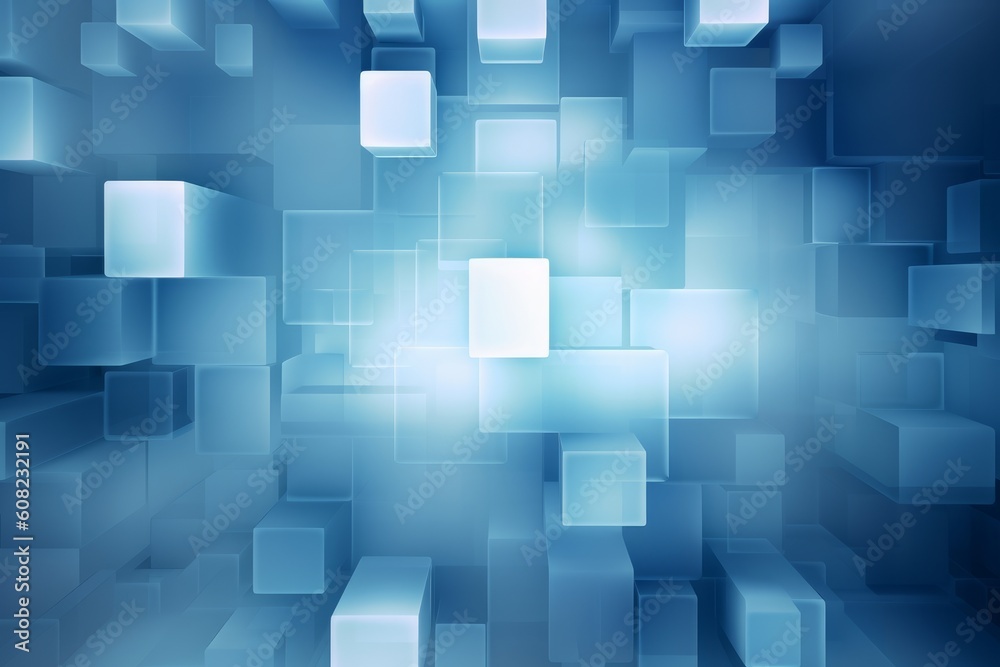 Abstract blue background with rectangle patterns, Generative ai Abstract blue background with rectangle patterns, Generative ai