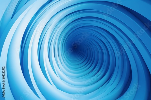 Abstract blue background with a white spiral circle in the center, Generative ai