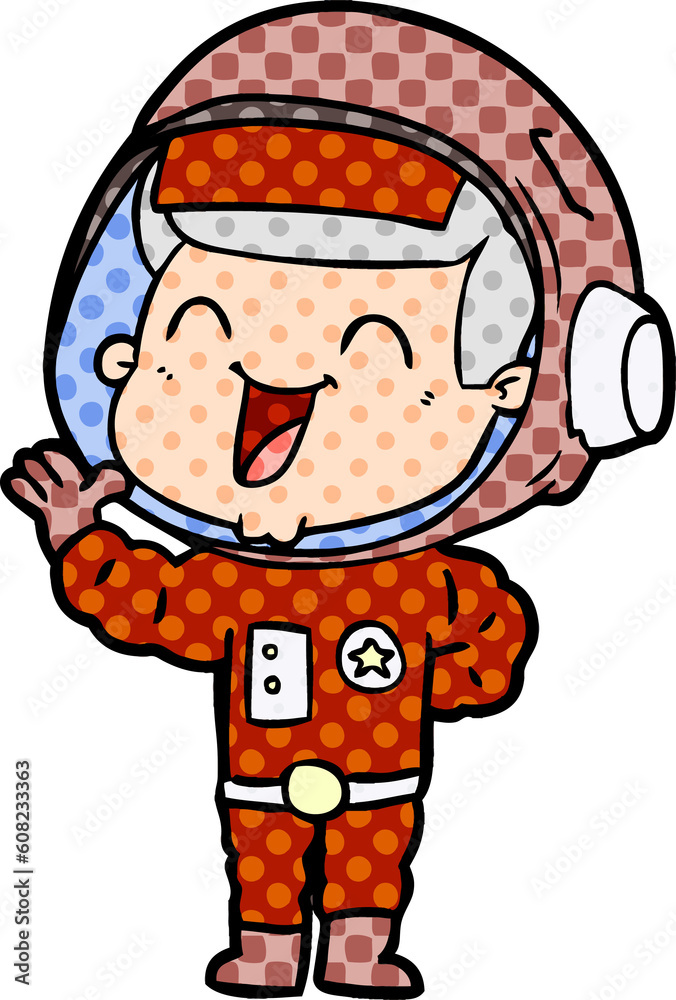 Fototapeta premium happy cartoon astronaut