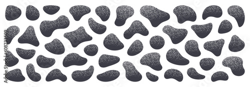 Abstract blotch shape set. Liquid elements on white. Fluid forms banner. Vector illustration