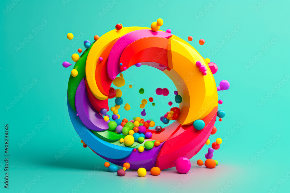 abstract round colorful logo generative ai