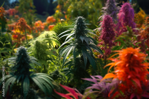 cultivation of varietal colorful cannabis plants generative ai