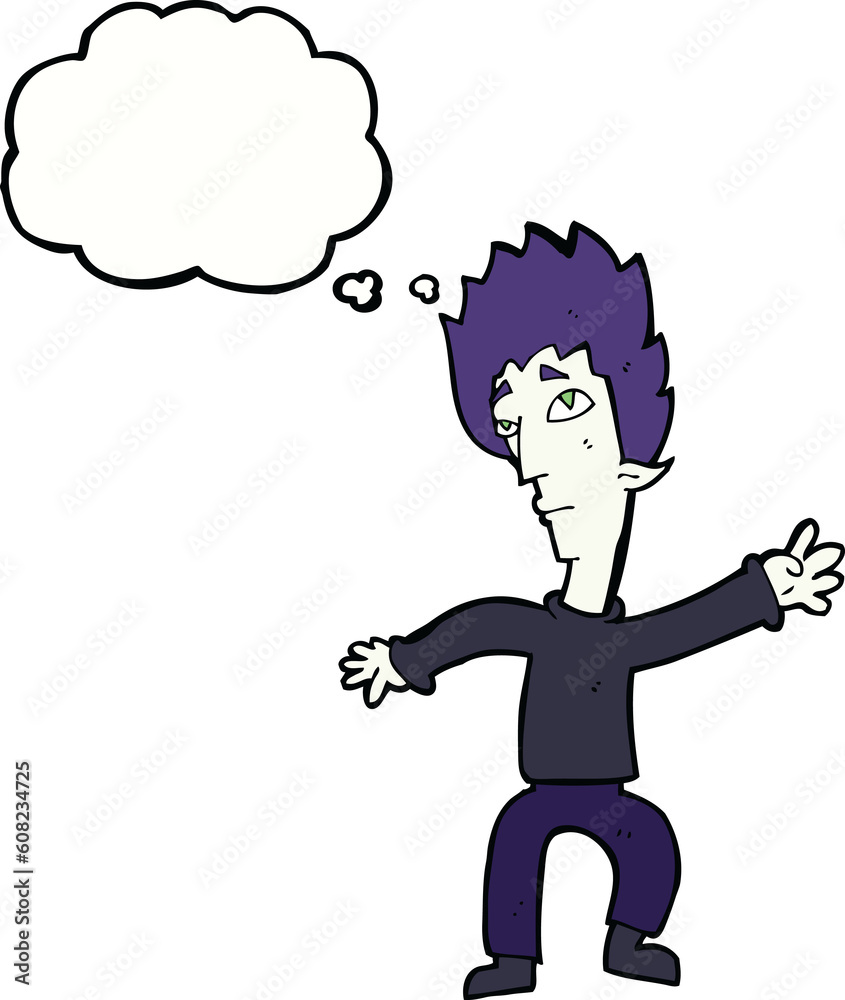 cartoon vampire man with thought bubble cartoon vampire man with thought bubble