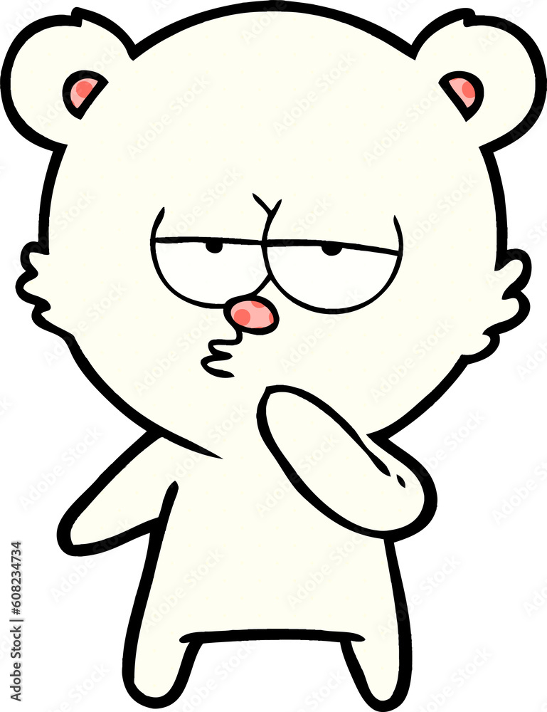 bored polar bear cartoon