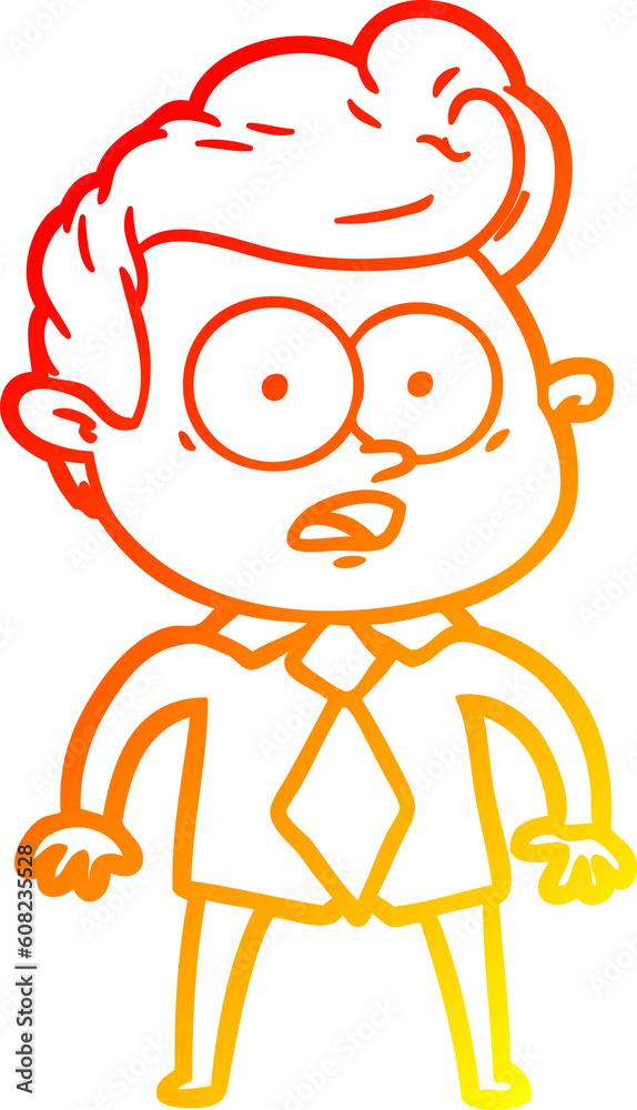 warm gradient line drawing of a cartoon staring man warm gradient line drawing of a cartoon staring man