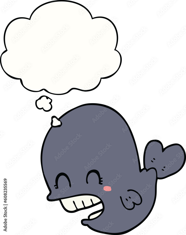 cartoon whale with thought bubble cartoon whale with thought bubble