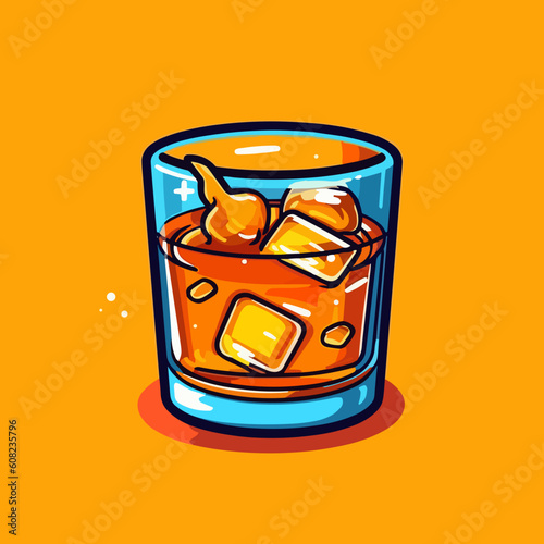cartoon glass of whiskey