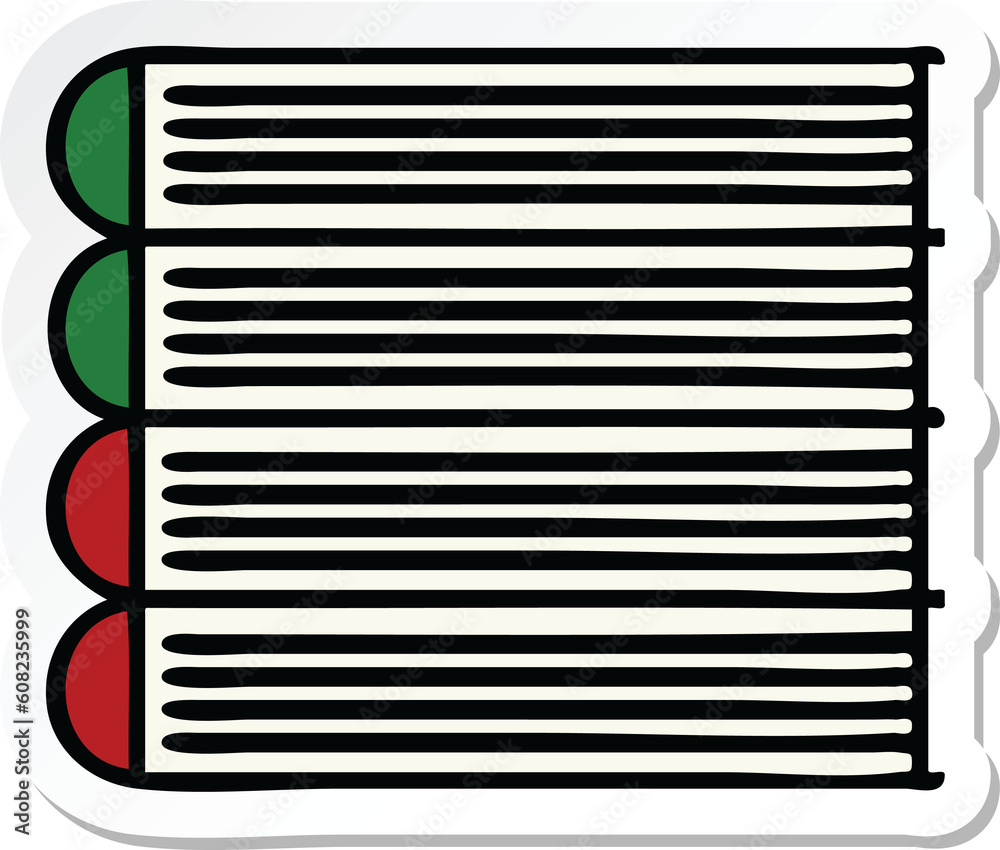 sticker of a cute cartoon stack of books sticker of a cute cartoon stack of books