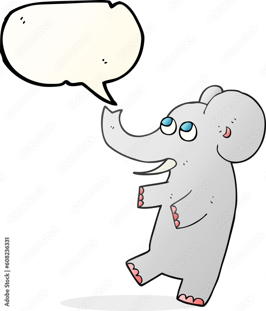 freehand drawn speech bubble cartoon cute elephant freehand drawn speech bubble cartoon cute elephant
