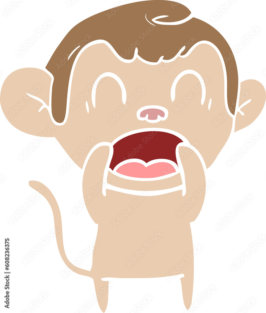 shouting flat color style cartoon monkey shouting flat color style cartoon monkey