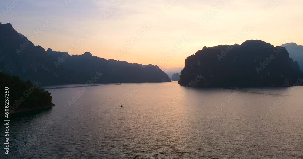 Aerial view video The most beautiful mountain and lake views in Thailand. Cheow Lan Dam, Surat Thani Province Thailand. High quality footage ProRes422 Aerial view video The most beautiful mountain and lake views in Thailand. Cheow Lan Dam, Surat Thani Province Thailand. High quality footage ProRes422