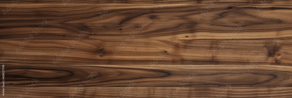 Walnut wood texture. Super long walnut planks texture background. Generative AI Walnut wood texture. Super long walnut planks texture background. Generative AI