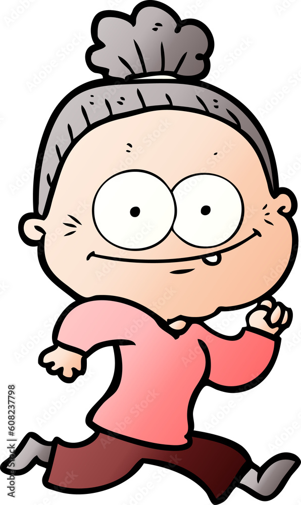 cartoon happy old woman cartoon happy old woman