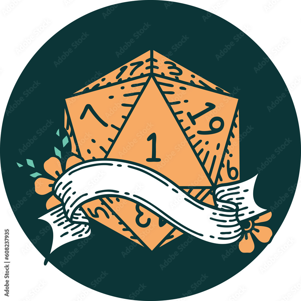 icon of natural one d20 dice roll
