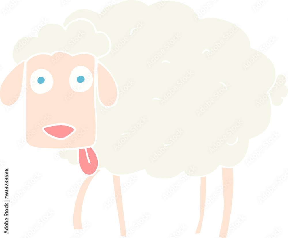 flat color illustration of sheep flat color illustration of sheep