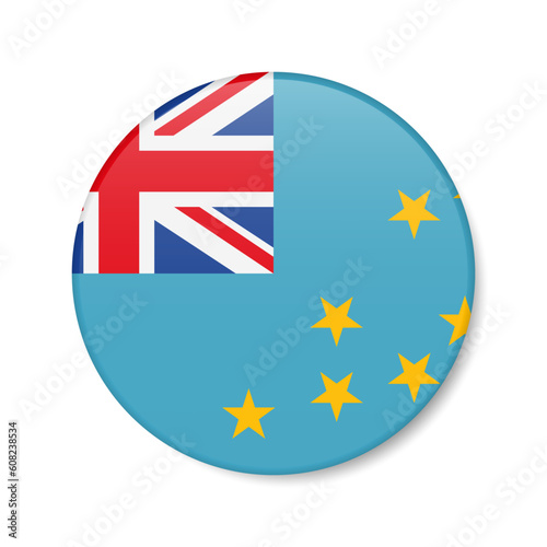 Free Download Tuvalu circle button icon. Ellice Islands round badge flag. 3D realistic isolated vector illustration - GFXLoad