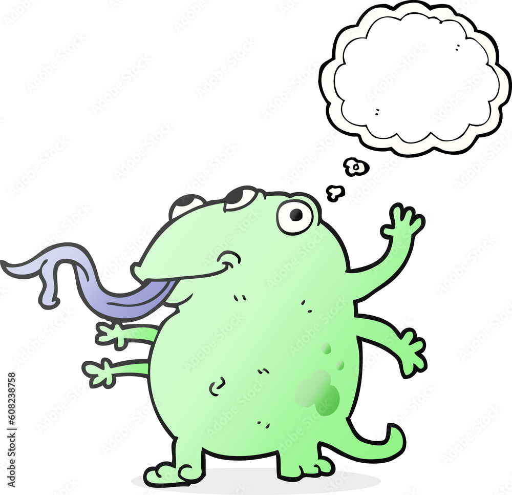 freehand drawn thought bubble cartoon alien freehand drawn thought bubble cartoon alien
