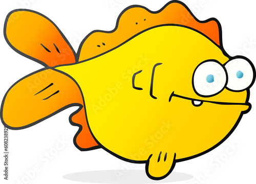 Photography freehand drawn cartoon fish