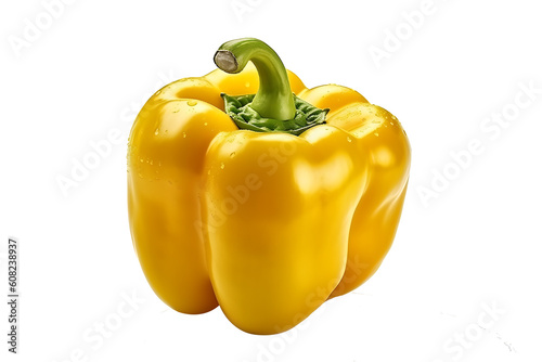 yellow bell pepper  isolated on transparent background. genarative ai