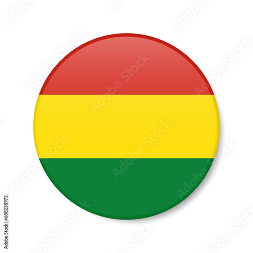 Free Download Bolivia circle button icon. Bolivian round badge flag. 3D realistic isolated vector illustration - GFXLoad