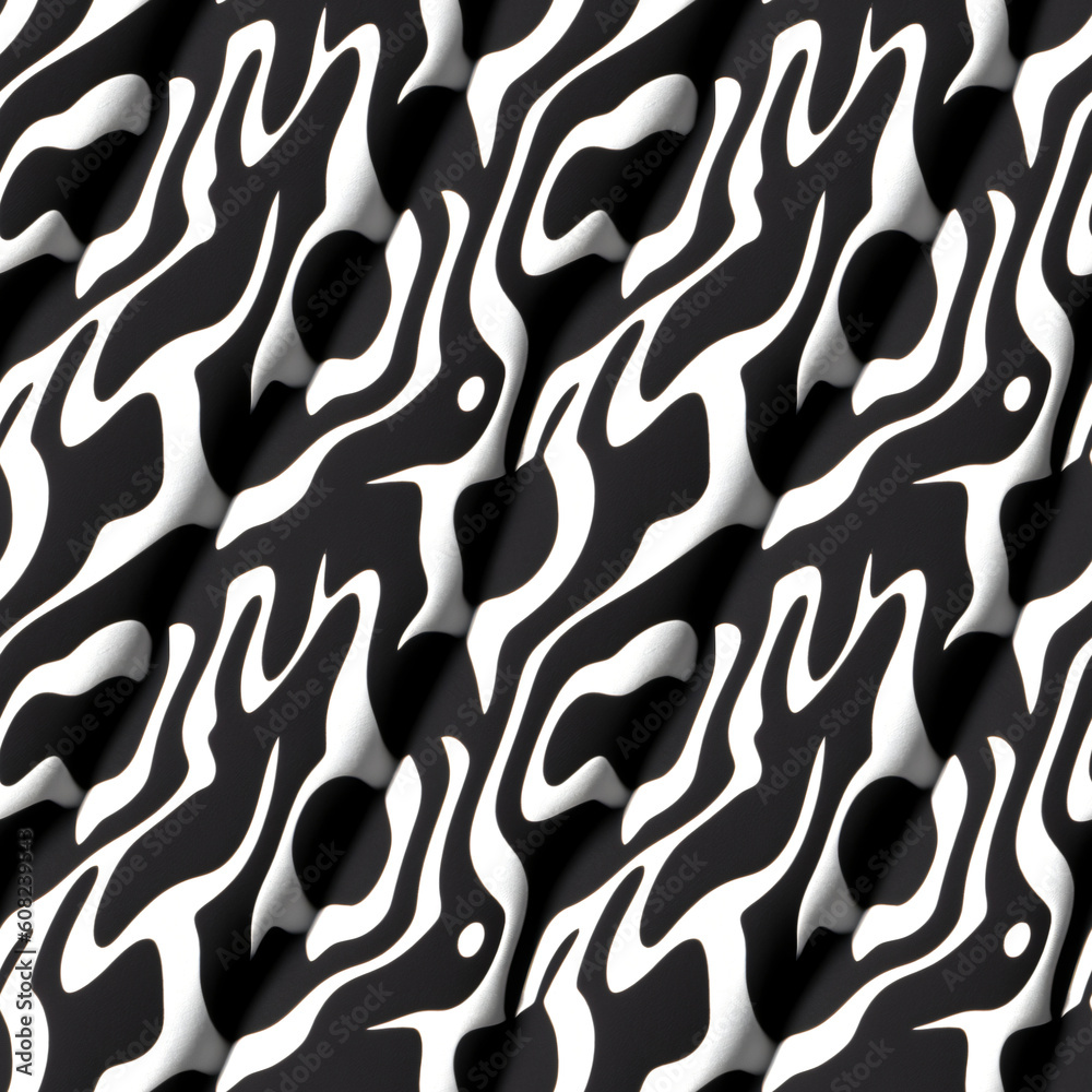 Abstract black and white Seamless pattern. Endless background. Generative AI. Abstract black and white Seamless pattern. Endless background. Generative AI.