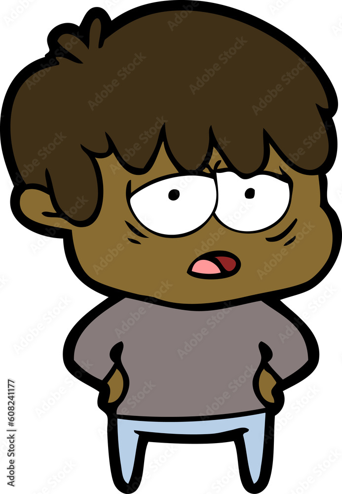 cartoon exhausted boy cartoon exhausted boy