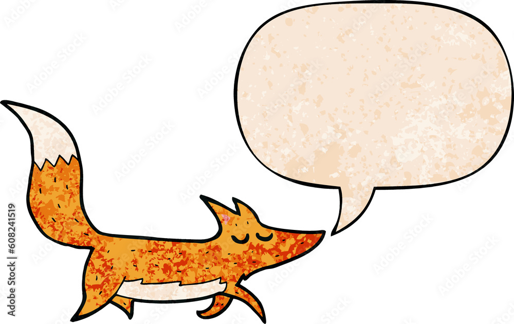 cartoon wolf with speech bubble in retro texture style cartoon wolf with speech bubble in retro texture style