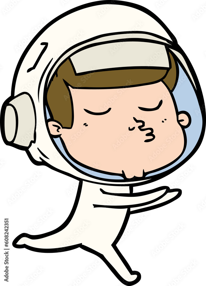 cartoon confident astronaut