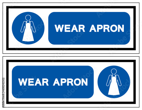 Wear Apron Symbol Sign ,Vector Illustration, Isolate On White Background Label. EPS10