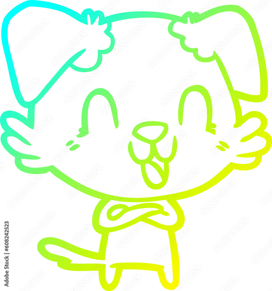 cold gradient line drawing of a laughing cartoon dog cold gradient line drawing of a laughing cartoon dog