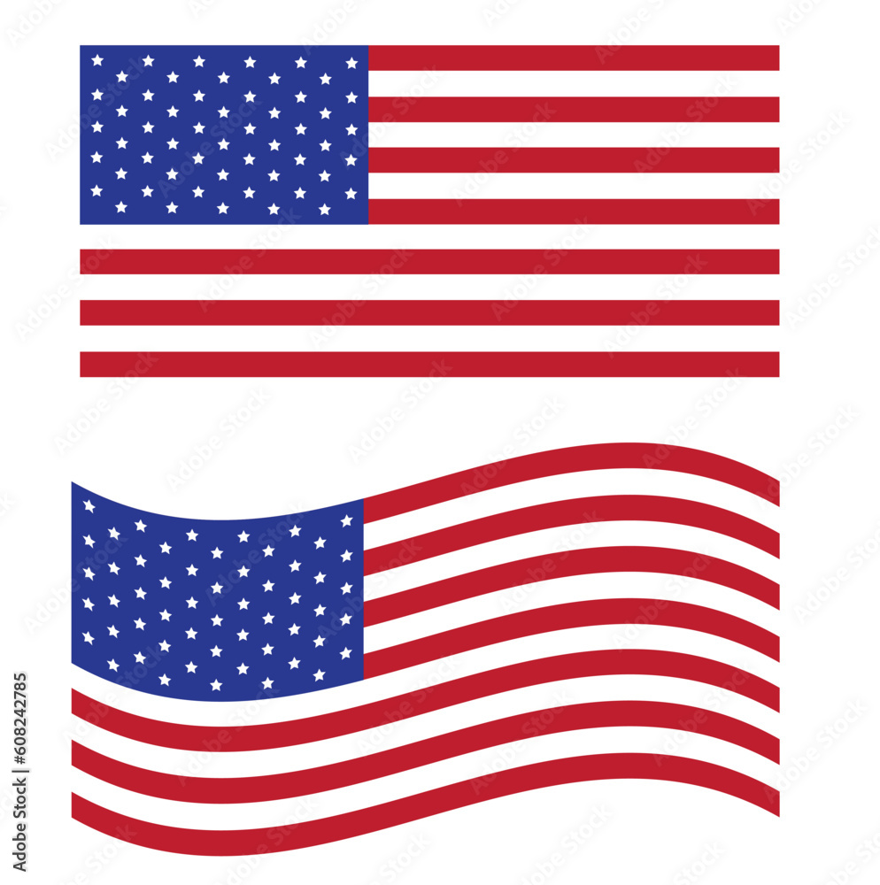 Obraz premium Icono de la bandera americana. Vector